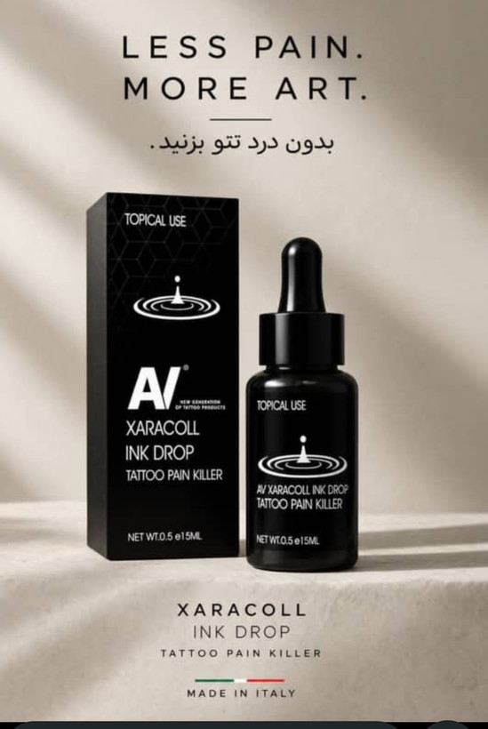 بیحسی تتو حین کار پایه آب 15میل AV ایتالیا